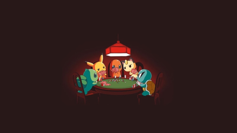 Meowth, dark, night, indoors, Bulbasaur, copy space, video games, men, poker, friendship, sitting, Pikachu, illuminated, Charmander, representation, women