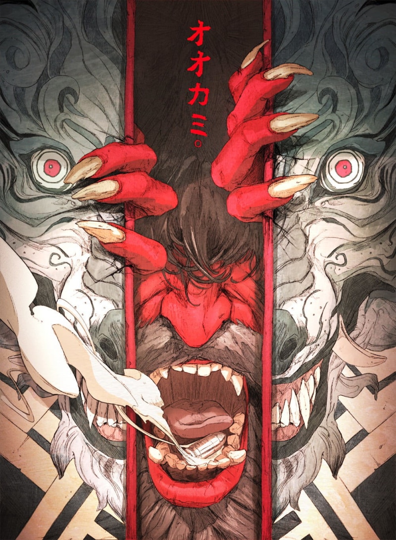 digital, artwork, demon, Chun Lo, 720P, red eyes