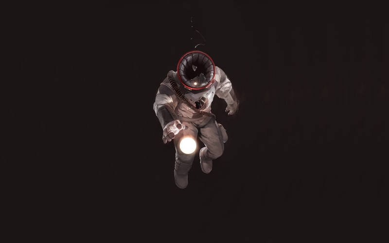 Chun Lo, 2K, artwork, horror, digital art, astronaut