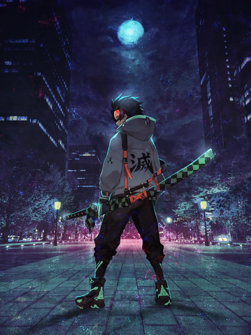 2D, anime, portrait display, vertical, 2K, digital art, artwork