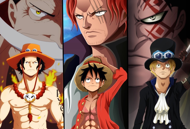 Sabo (One Piece), Portgas D. Ace, Shanks (One Piece), One Piece, Monkey D. Dragon, Edward Newgate, Monkey D. Luffy, 4K