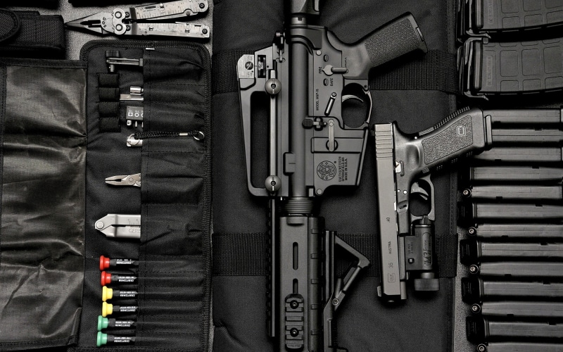 single Object, directly above, Smith and Wesson, army, tools, weapon, still life, protection, ammunition, armed Forces, handgun, arrangement, Smith and Wesson MandP