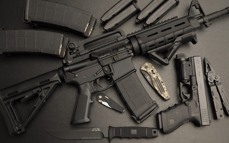 assault rifle, knife, 1080P, gun, Glock, ammunition, AR-15, pistol, Glock 21