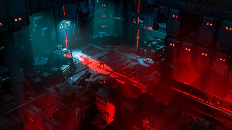 digital art, dark, land vehicle, high angle view, night, 1080P, no people, toy, city, transportation, mode of transportation, machinery, city life, connection