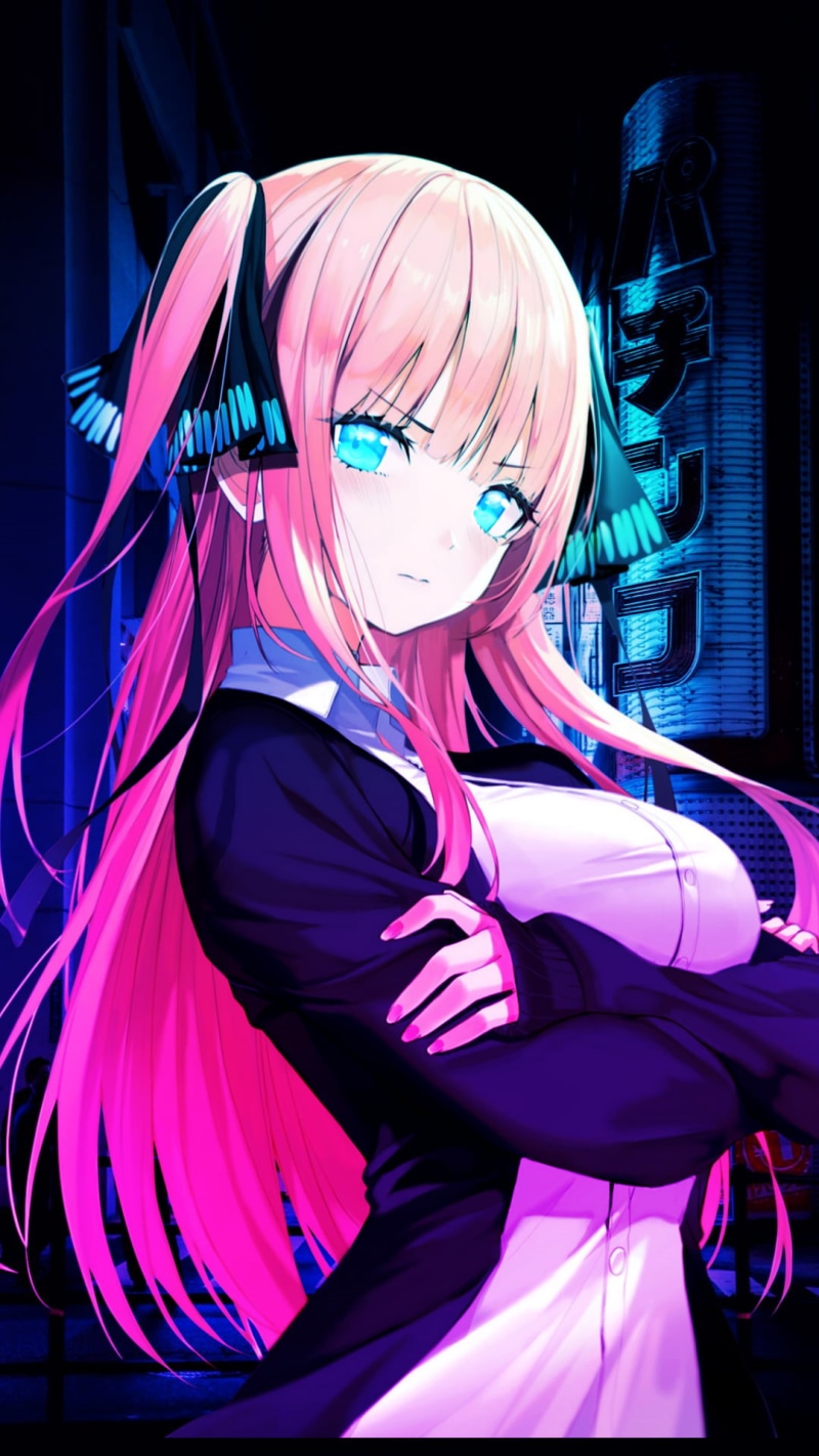 1080P, Nakano Nino, 5-toubun no Hanayome, anime, landscape, anime girls, waifu2x, phone