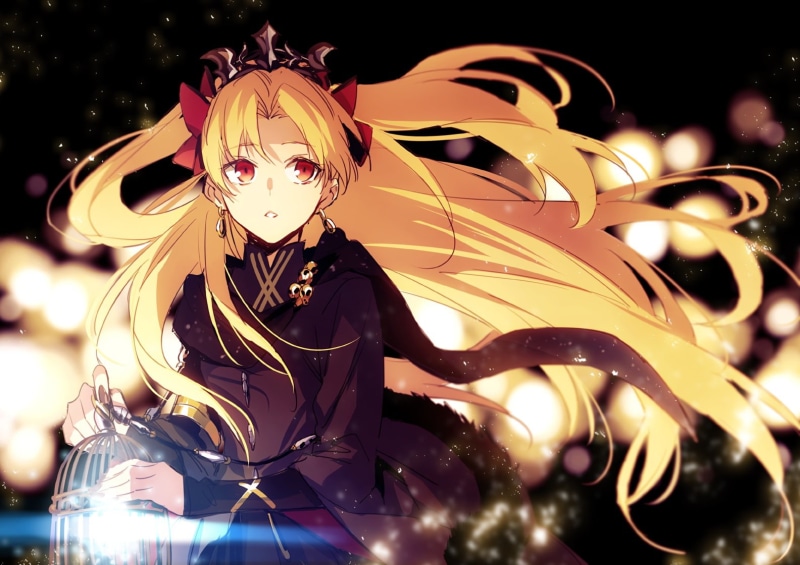 xia, red, eyes, twintails, waifu2x, dress, 720P, long, fate, (ryugo), 258693, order, cage, (series), konachan, cape, grand, blonde, com, magic, hair, headdress