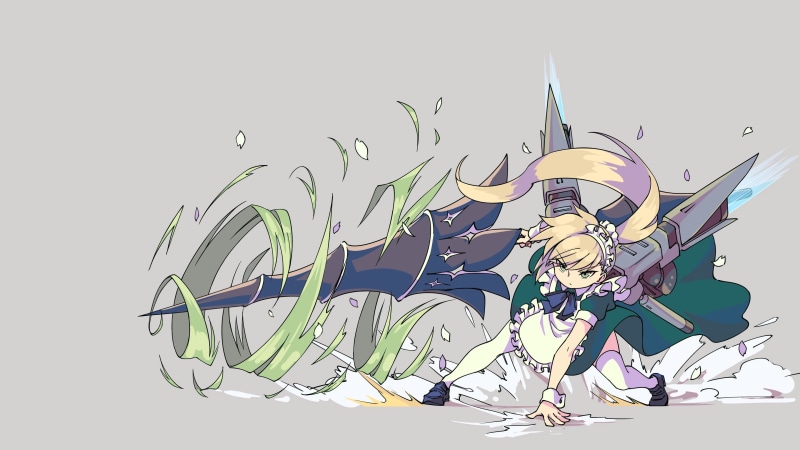 human representation, clear sky, sky, simple background, thigh-highs, paxiti, waifu2x, pas, art and craft, no people, creativity, jetpack, maid outfit