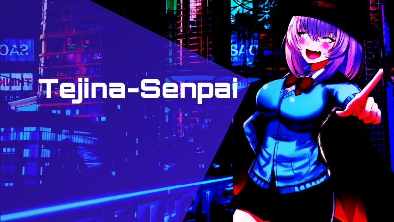 1080P, landscape, waifu2x, Tejina-senpai, anime girls, anime, neon