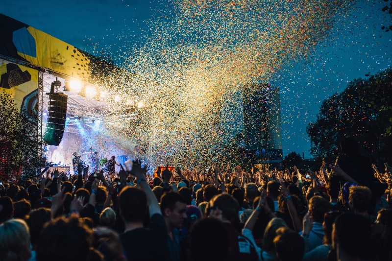 people, music Festival, 4K, Crowd, dancing, festival, men, arts culture and entertainment, stage light, party, audience, architecture, performance, stage - performance space