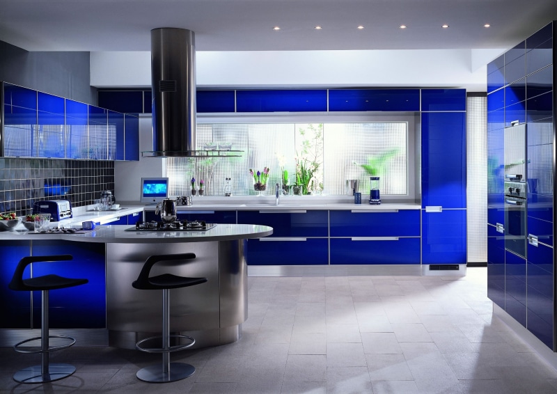 stove, flooring, home Interior, table, seat, blue, domestic Bathroom, bar, domestic Room, chairs, stainless Steel, appliance, two, modern, tile, domestic Life