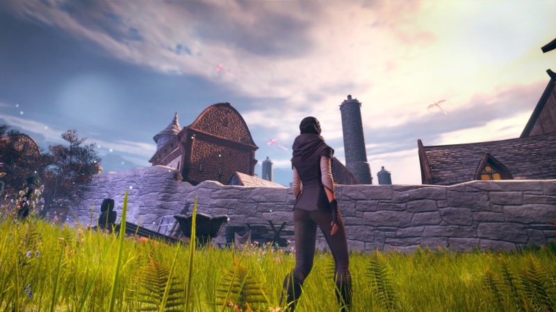 full length, architecture, leisure activity, sunset, travel, cloud - sky, outdoors, tourism, building, people, land, video games dreamfall chapters, the past