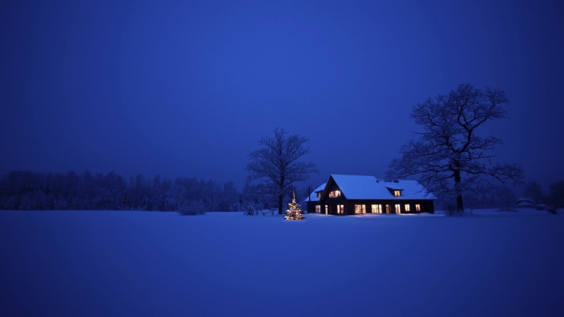 architecture, built structure, winter, cabin, snow, nature, field, cottage, building, covered, scenics - nature, Christmas, tranquility, beauty in nature