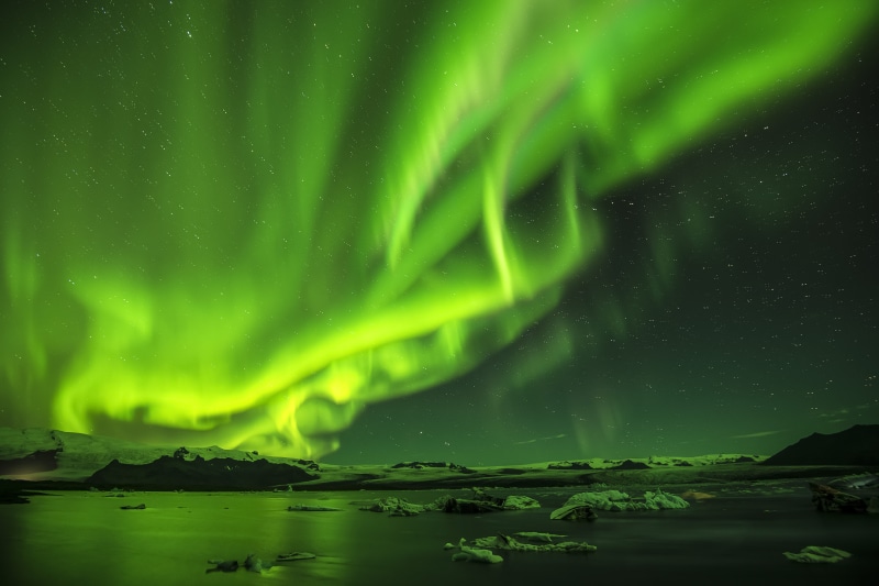 cold temperature, aurora polaris, astronomy, nature, nighttime, star - space, dark, space and astronomy, snow, water, idyllic, space, landscape, scenics - nature