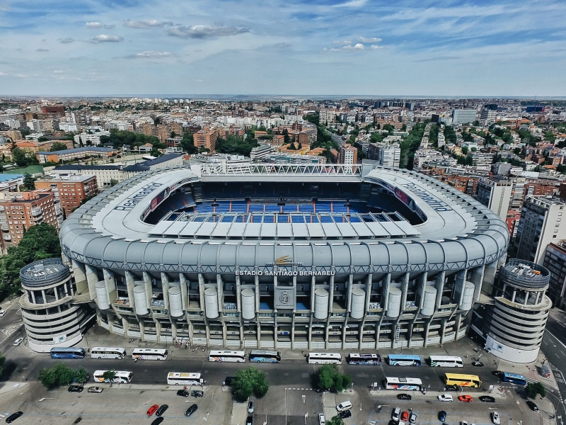 stadium, madrid city, travel destinations, stadium santiago bernabeu, estadio de futbol, building exterior, spain, day, españa, cityscape, soccer, land vehicle