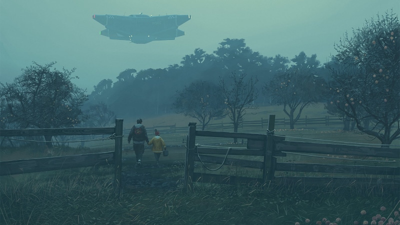 Simon Stålenhag, cyberpunk, father, farm, apocalyptic, science fiction, 1080P