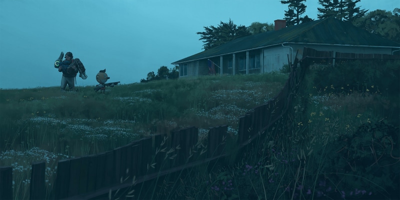 cyberpunk, Simon Stålenhag, Robots, 2K, robot, science fiction, apocalyptic, digital painting