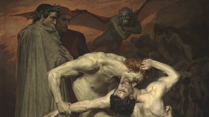 painting, 2K, oil painting, Dante Alighieri, William-Adolphe Bouguereau, Dantes Inferno, The Divine Comedy