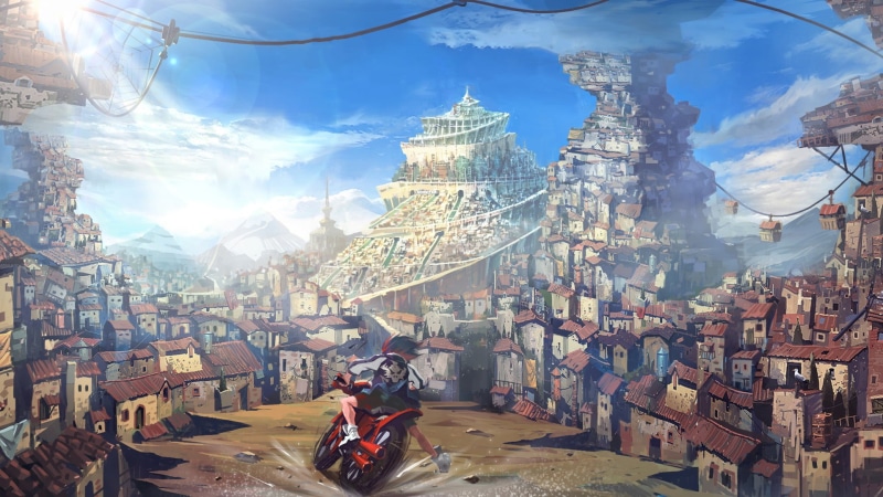 real people, man, building exterior, outdoors, religion, city, architecture, oil, belief, painting, building, nature, mountain, day, Kill la Kill, one person