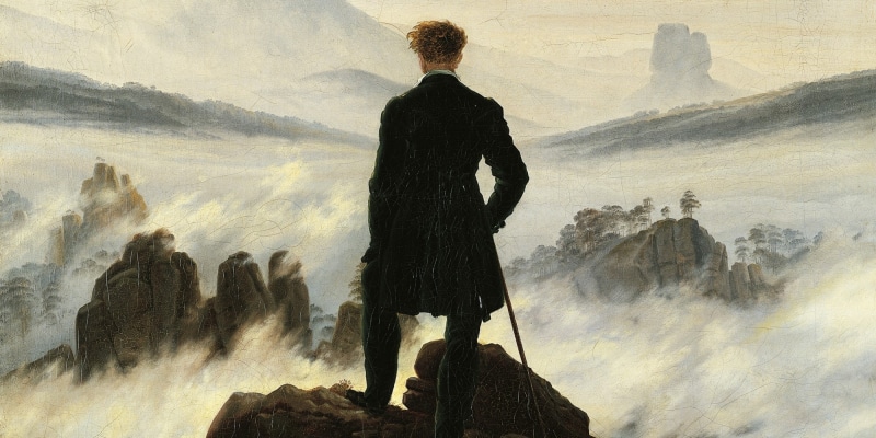 Der Wanderer über Dem Nebelmeer, 1080P, Oil Painting, Caspar David Friedrich, Saxonian Swiss