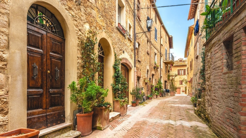 europe, italy, street, town, siena, tuscany, street view, old street, alley, 1080P, old town