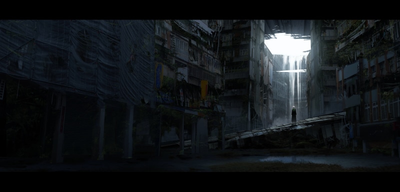 emotion, dark, outdoors, 4K, city, window, night, Anime: Gamers!, fear, street, built structure, wet, horror, anime, building, spooky, cityscape, no people