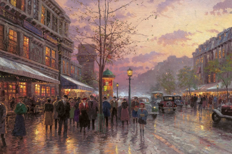 transportation, autumn, Thomas Kinkade, 2K, people, street, travel Destinations, tourist, plant, nature, architecture, night, urban Scene, built Structure