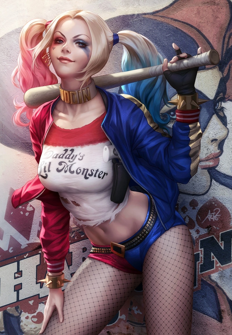 beautiful woman, harley, hairstyle, manga Style, digital, beautiful, fashion model, lifestyles, women, short shorts, casual clothing, plastic