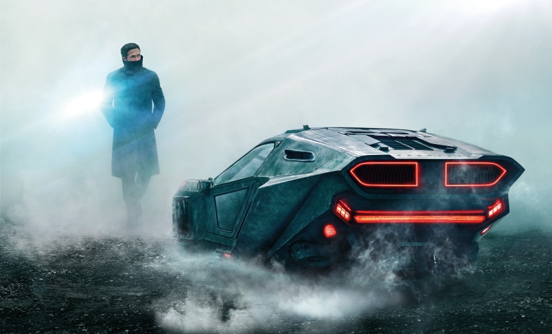 one person, motor vehicle, Blade Runner 2049, land vehicle, strength, science fiction, communication, Ryan Gosling, nature, warning sign, 8K, adult, standing