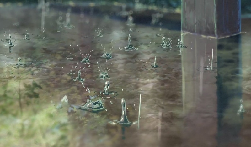 outdoors, close-up, glass, glass - material, 720P, water, Makoto Shinkai , day, nature, selective focus, no people, droplets, transparent, wet, rain, monsoon