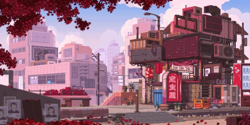 town, pixel art, waneella, 1080P, city, andlt;aestheticandgt; HD Wallpaper