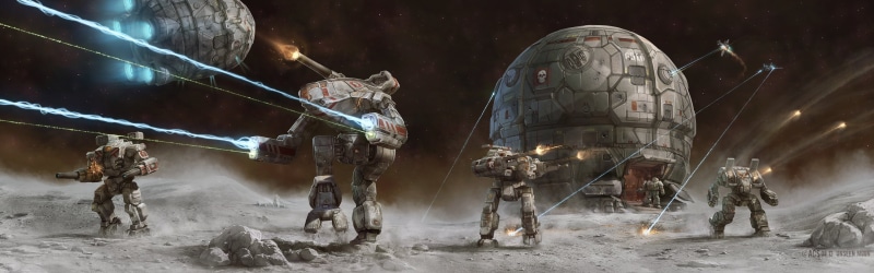 transportation, dust, sci, night, robot, mammal, domestic, snow, mech, action, conflict, winter, livestock, online, 3840x1200 px, Battletech, no people