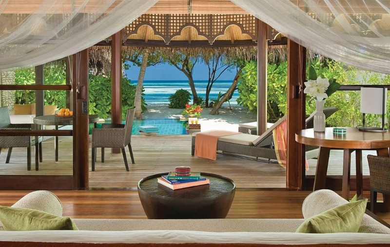 sand, bungalow, view, lagoon, beach, maldives, ocean, resort, hotel, blue, water, tropical, 1080P