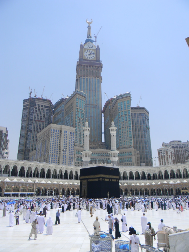 mecca, clear sky, nature, women, built structure, tourism, building exterior, vacation, kaaba, city, building, cold temperature, design, commercial, real people