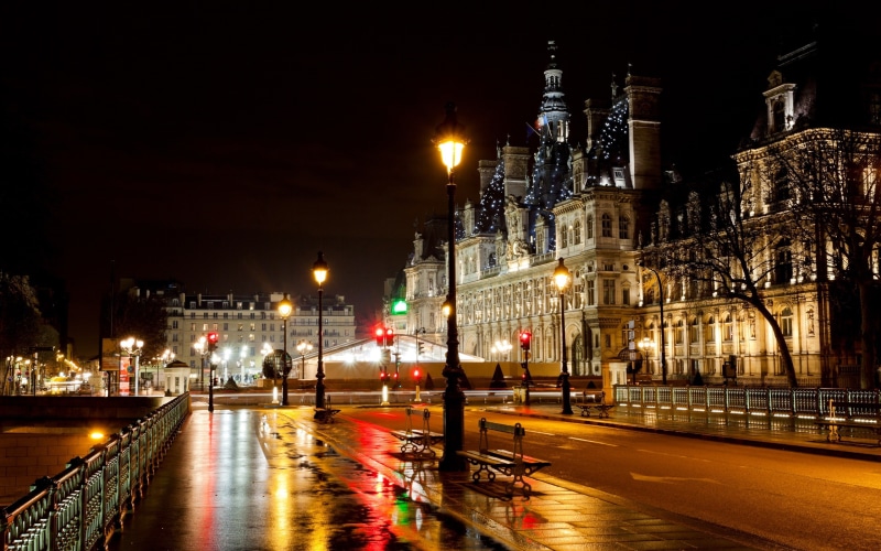 France, Road, Lights, Hotel, 2K, Paris, Street, Night, City