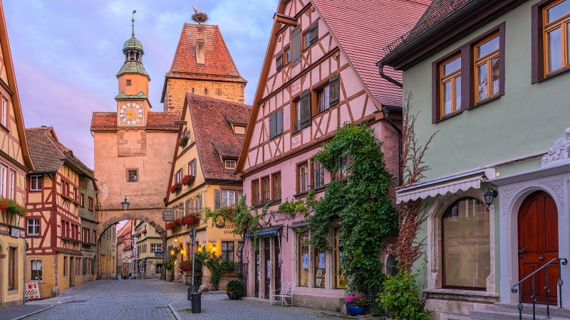markusturm hotel, alley, middle ages, europe, rothenburg ob der tauber, town, 4K, house, tree, romantik hotel markusturm, window, rothenburg, germany