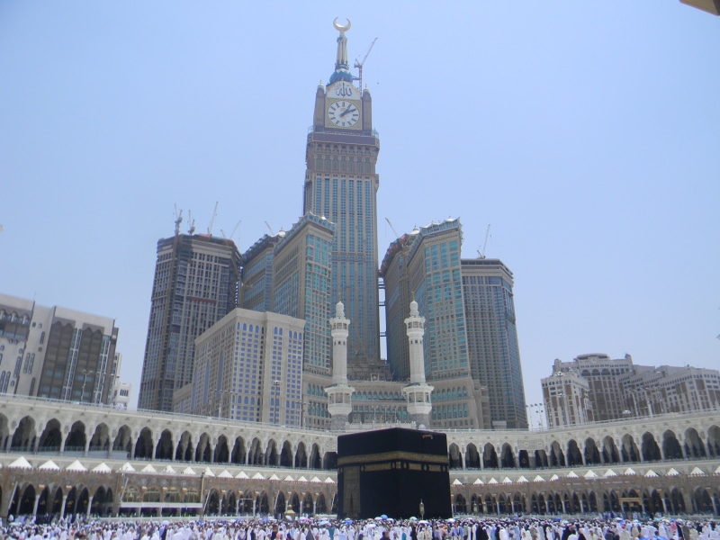 hotel, incidental people, muslim, clear sky, nature, tourism, skyscraper, tourist, al abrar mecca, kaaba, sightseeing, downtown, travel destinations, modern