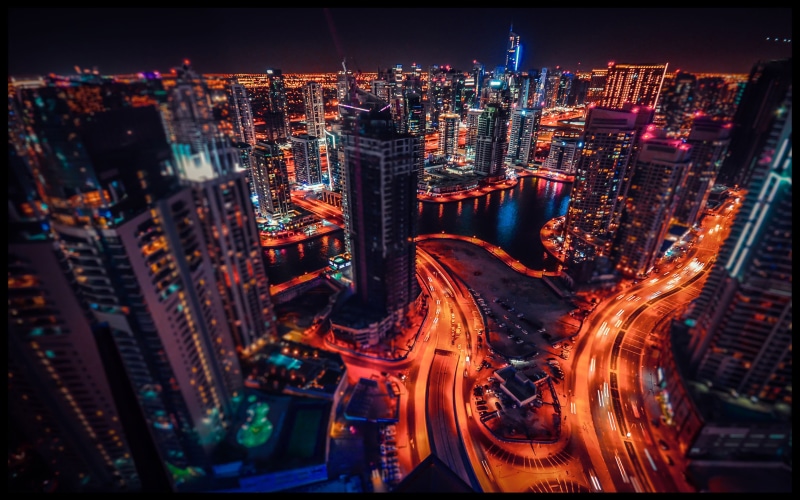 hd, desktop, cityscape, photo, building, city, emirates, laptop, phones, long exposure, arabi, tablet, night, 4K, financial district, building exterior