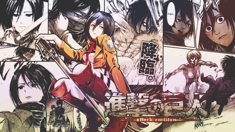 female likeness, representation, anime girls, craft, Mikasa Ackerman, wall - building feature, Shingeki no Kyojin, human representation, creativity, lifestyles