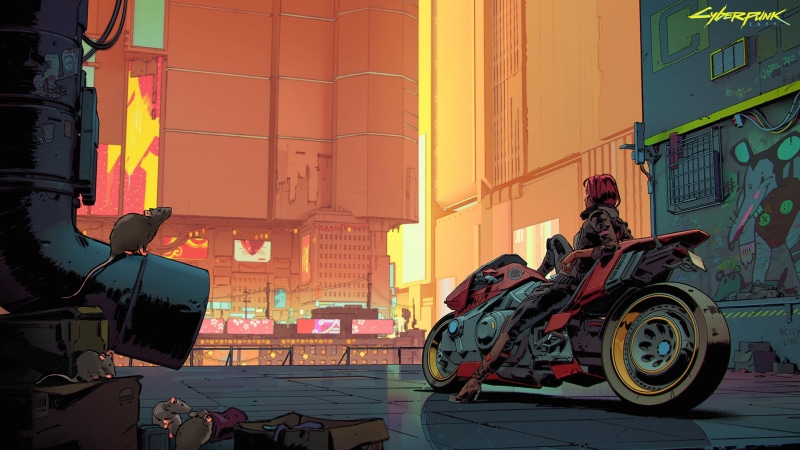 1080P, Cyberpunk 2077, bikes, biker