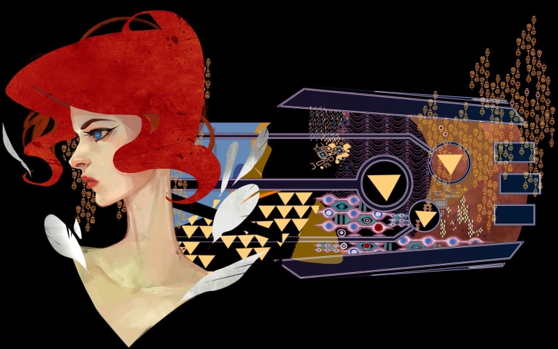 stage, arts culture and entertainment, indoors, Red (Transistor), video games, representation, no people, string instrument, 1080P, red, performance, art and craft