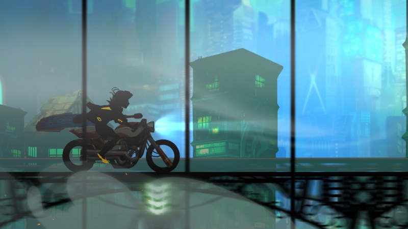 mode of transportation, architecture, reflection, building, land vehicle, bicycle, 1080P, glass - material, real people, screen, transportation, Transistor