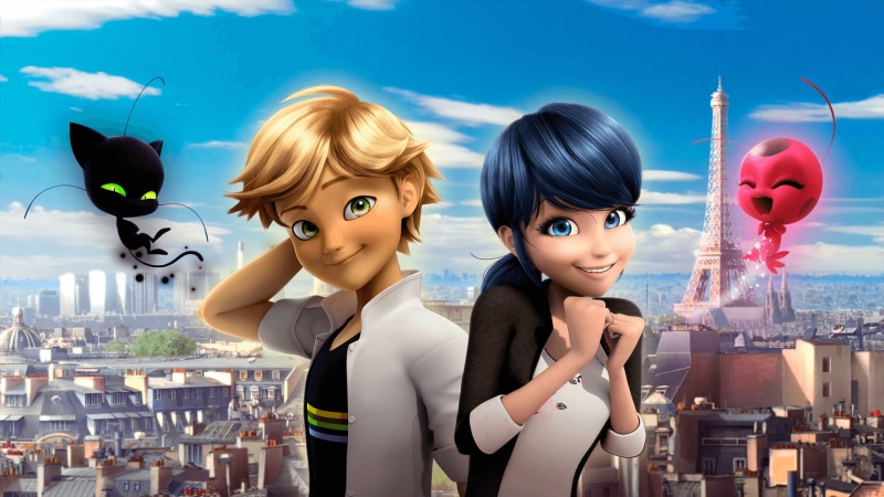 TV Show, boy, beauty, Cat Noir (Miraculous Ladybug), hairstyle, women, 1080P, waist up, two people, young women, girl, glamour, retail display