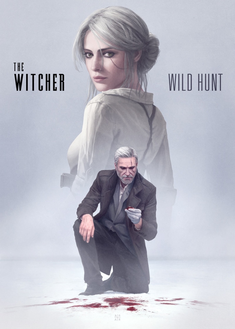 portrait, digital art, females, The Witcher 3: Wild Hunt, hunt, males, business person, young women, witcher, holding, noir, front view, people, communication