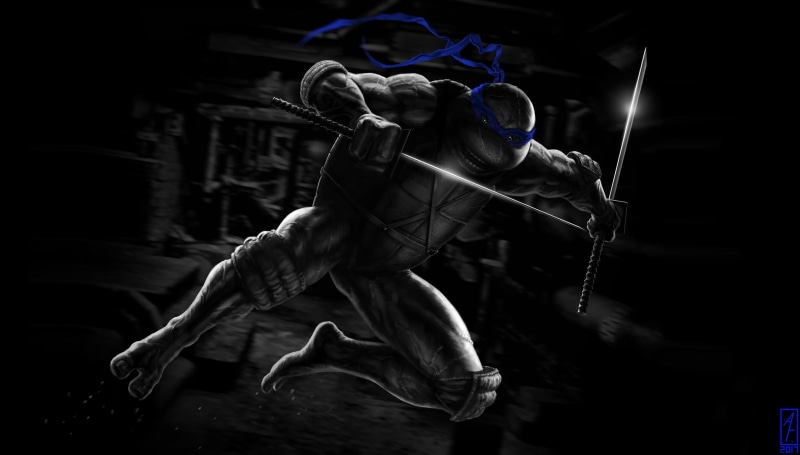 Leo, TMNT, Characters, by ANDREY GORKOVENKO, Turtles, Concept Art, Ninja, ANDREY GORKOVENKO, Leonardo, NOIR TMNT, Teenage Mutant Ninja Turtles, 1080P