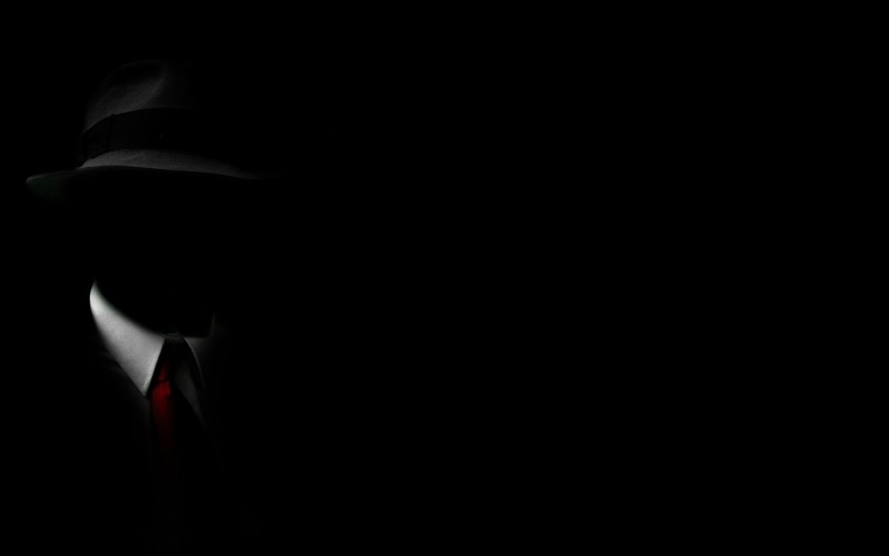one person, noir, minimalism, close-up, black, studio shot, spooky, human body part, darkroom, copy space, front view, indoors, necktie, adult, 1080P