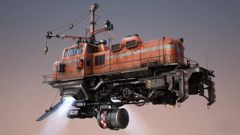 clear sky, digital art, land vehicle, flying, public transportation, dieselpunk, steampunk, travel, train - vehicle, business, outdoors, black, vehicle