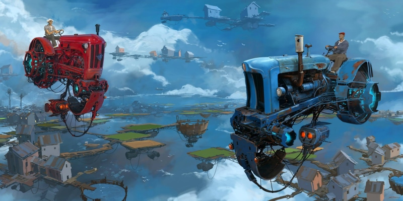 Machine, Drawing, Art, The sky, Workers, Fiction, Figure, Auto, Universo Chatarra, Diesel, World, Alternate universe, The universe of junk, Alternative Universe