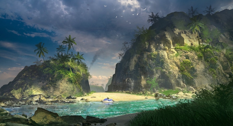 digital art, 1080P, Fan Art, artwork, Sergey Zabelin, beach, Far Cry 3