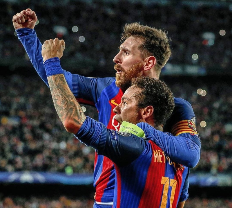blue, s, soccer clubs, happiness, outdoors, arms raised, human arm, 480P, Neymar JR., limb, soccer, positive emotion, young adult, fun, red, Camp Nou