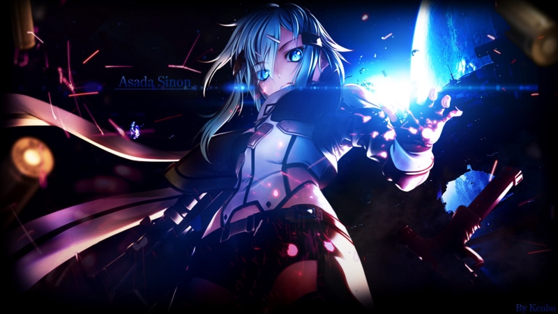 manga, visual novel, 1080P, lighting equipment, Sao fatal bullet, illuminated, nightlife, dancing, anime girls, Sword Art Online, night, Shinon(Sword Art Online)